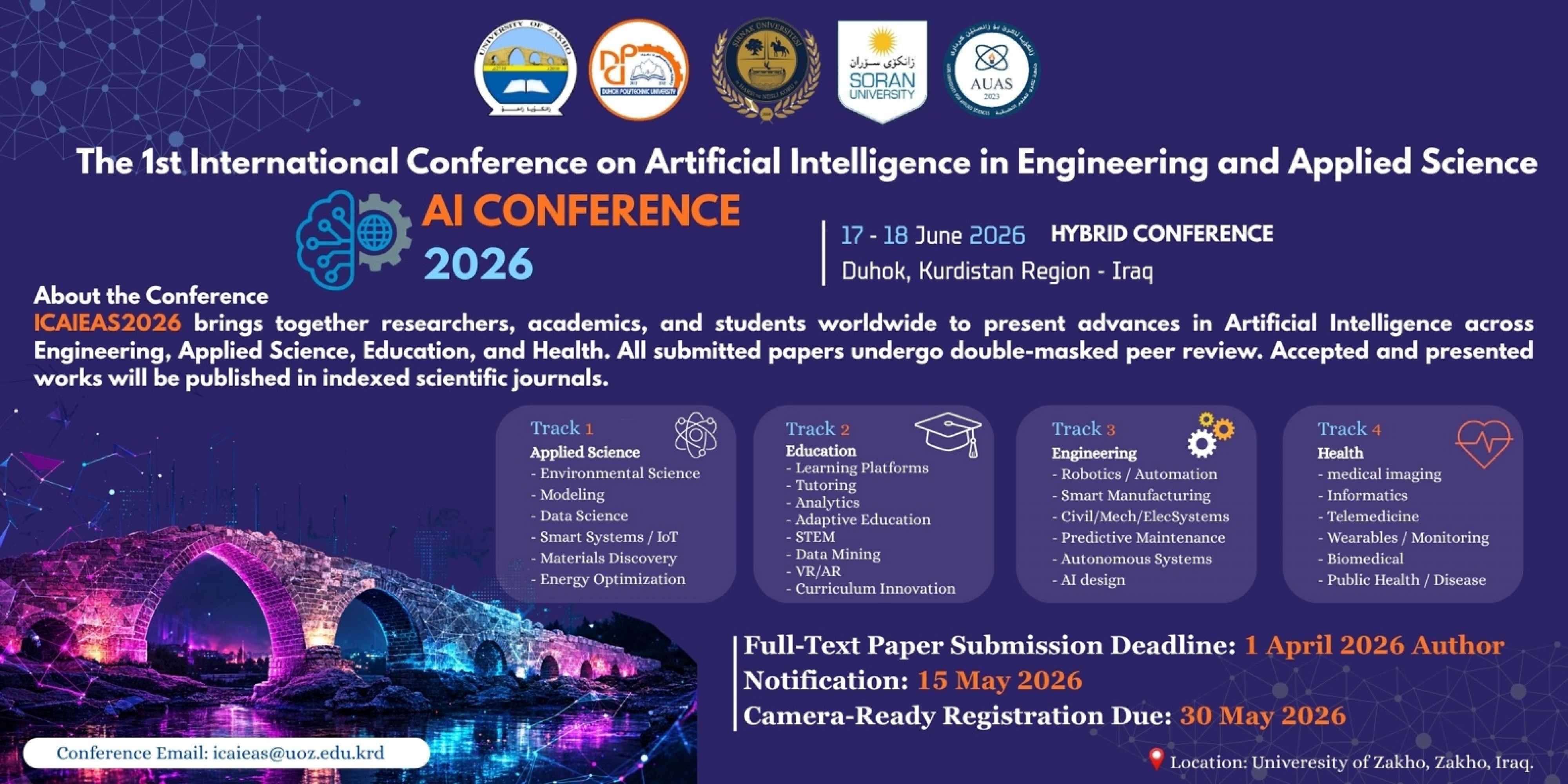 1st International Conference on Artificial Intelligence in Engineering and Applied Science